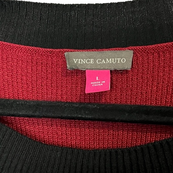 Vince Camuto Women's Colorblock Long Sleeve Knit Sweater - Red - Size Large - Picture 8 of 8